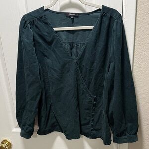 🏈🍁Madewell Deep Green Wrap Blouse